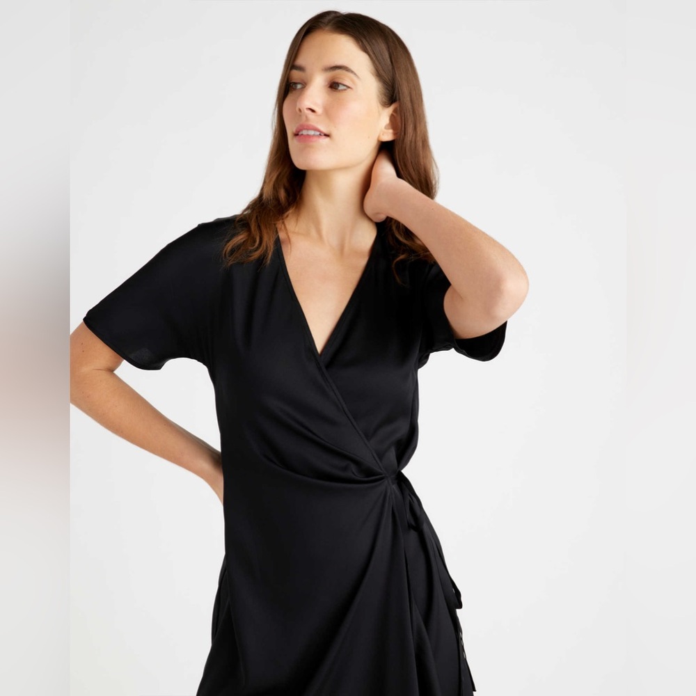 Quince Silk Washable Wrap Dress